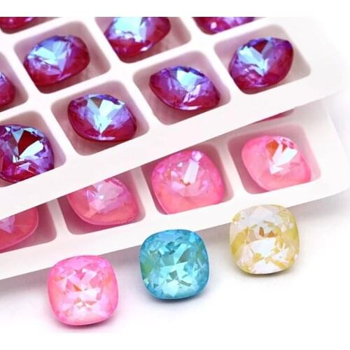 XiChuanK9 10PCS Fat Square Rhinestone Crystal Stone DIY Clothing & Accessories K9 Shape Glass Crystal Jewelry DIY Loose Beads