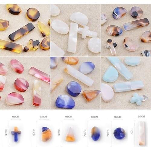 1 Box Nail Art Agate 3D Mixed Sizes Rain Stone Color Drills Mixed Color Flat Back 3D Nail Art Decoration Accessories Design