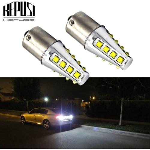 2X ba15s 1156 P21W 80W cree chip High Power Car LED Rear Reversing Tail Bulb signal light backup lamp sourcing white 12V 24V