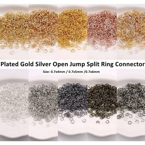 250pcs/lot Golden Bronze 0.7mm Thickness Open Jump Split Ring Connector Fit DIY Necklace Bracelets Jewelry Making Materials