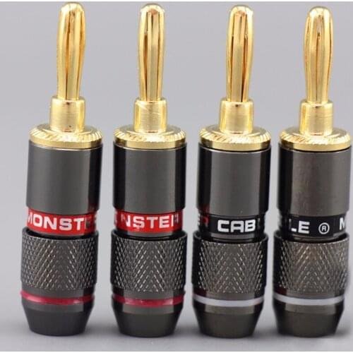 4pcs Mon-ster Audio Speaker Cable Banana Jack Plug Audio Power Speaker Binding Post Terminal Connectors Banana Socket