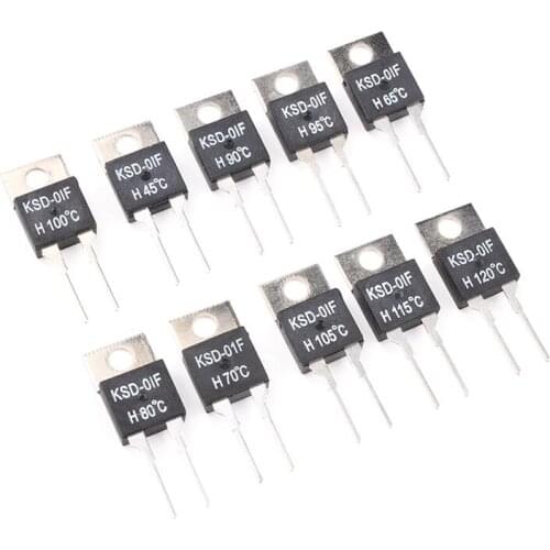 5PCS/lot KSD-01F Temperature Switches TO-220 Normally open H and normally closed D 45 degrees -145 degrees