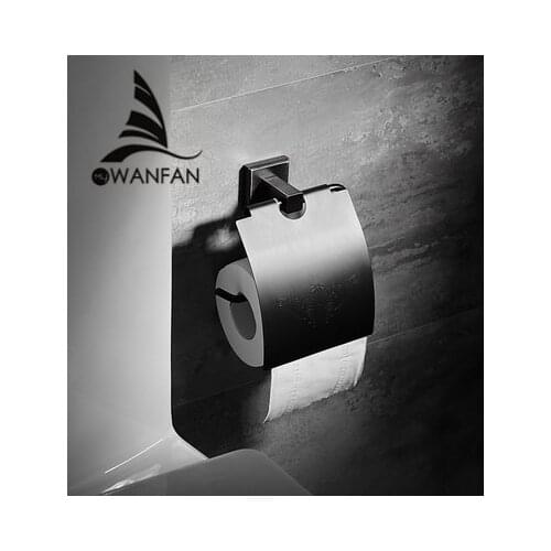 Bathroom Accessories Black Brass Paper Holder Cup Holder Toilet Brush Soap Dishes Towel Rack Hook Space 81600