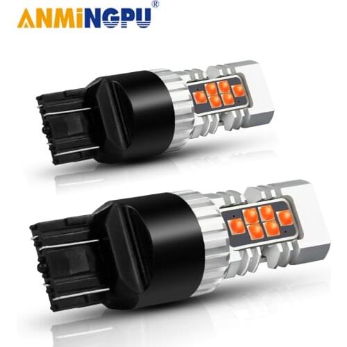 ANMINGPU 1x Signal Lamp 7440 W21W Led T20 7443 W21/5W 3030SMD 3156 P27W Led 3157 P27/7W T25 Canbus Brake Light Turn Signal Light