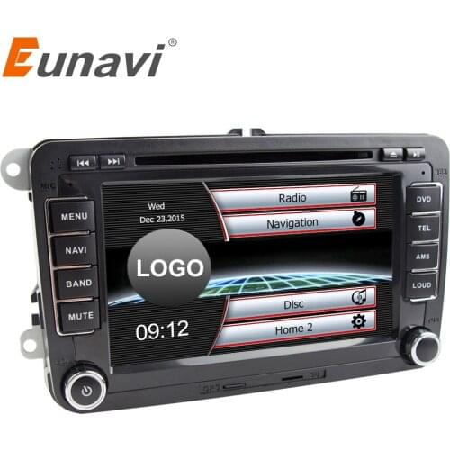 Eunavi 2 din 7'' car radio dvd player gps navigation for GOLF 6 new polo New Bora JETTA PASSAT B6 SKODA with gps map bluetooth