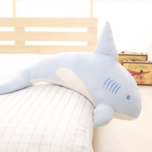 Big plush soft shark toy stuffed blue shark pillow doll gift about 90cm 2580