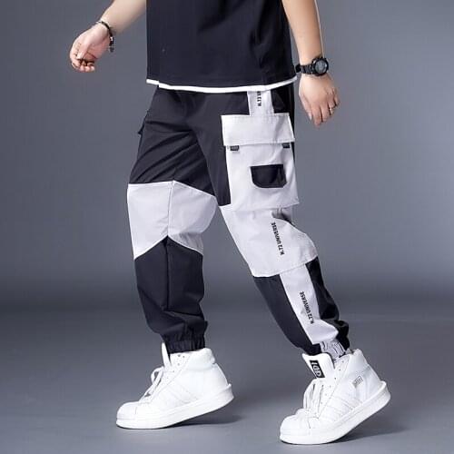 Plus 7XL 6XL XXXXXL Hip hop Streetwear Men Harem Cargo Pants Korean Jogger Sweatpants Solid color Black Ankle Length