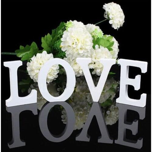 1pc Artificial White Wood Letter Home Decorations DIY White Alphabet Birthday Party Wedding Birthday Wedding Decorations Gifts