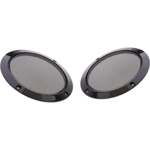 2 Pieces 6.5 Inch Speaker Grills Cover Case with 8pcs Screws for Speaker Mounting Home Audio DIY 184mm Outer Diameter Black