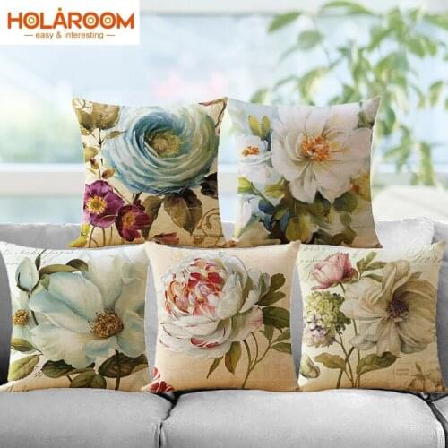 Flower Printing cushion cover Pillow case Home Decorative Cushion Covers Sofa Pillows Car Chair Pillow Case almofadas