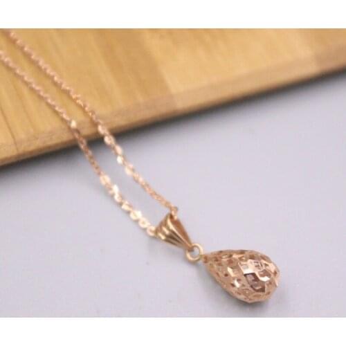 Pure Au750 18K Rose Gold Pendant Men Women Gift Hollow Drop Pendant 0.7g / 17*6mm
