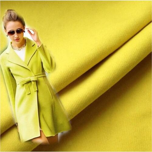 Double wool cashmere fabric meter windbreaker jacket wool fabric winter coat thick yellow cashmere fabric wholesale wool cloth