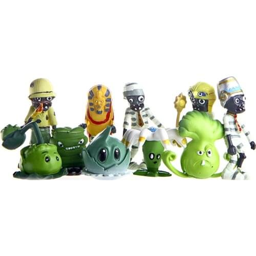 10pcs/lot Plants vs Zombies PVC Action Figures Toys PVZ Iceberg Lettuce Ra Zombie Mummy Figure Collection Model Toy Kids Gifts