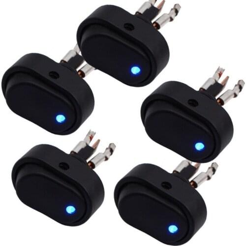 Car Push Button Switch LED Light Auto Boat Universal Push Button Rocker Switches 12V Round Rocker Toggle Switch for Car Boat