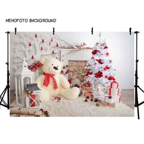 Photography Backdrops Christmas Background Fireplace Tree Winter Snow Window Interior Baby Birthday Background For Photo Studio