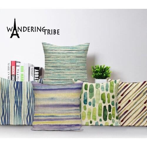 Geometric Pillow Case Nordic Home Living Room Cushions Colourful Throw Pillow Covers Custom Quality Linen Cushion Cover 45*45