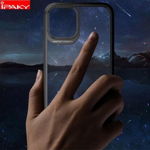 IPAKY for iPhone 12 Case for iPhone 11 12 Pro Mini Carbon Fiber Bumper Transparent Shockproof for iPhone 11 12 Pro Max Case