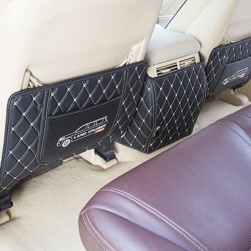 LEYI for Land Cruiser 2008-2019 Leather Car anti-kick mat Car Accessories