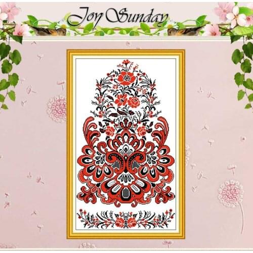 Red Pattern Counted Cross Stitch Handmade Cross Stitch 11CT 14CT printed wholesale Cross Stitch Kits Embroidery for Needlework