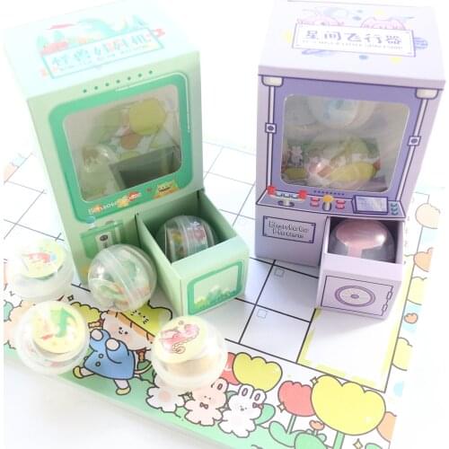 Domikee creative Game console design school student kids stationery gift set: stamps+Inkpad+washi masking tape +sticker+badge