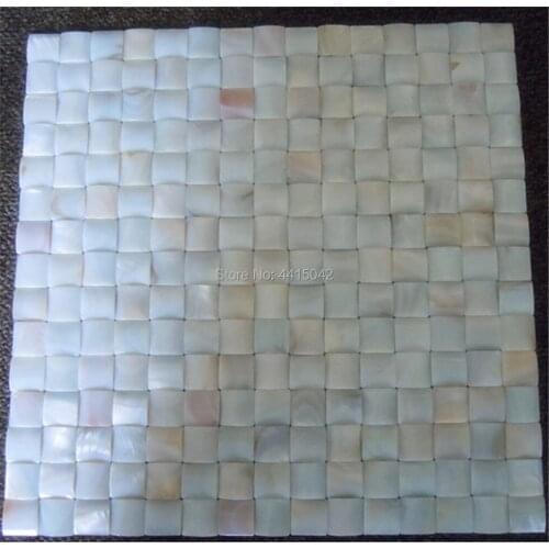 Seamless white freshwater mother of pearl mosaic tile for home decoration wall tile 1 square meter/lot convex pattern AL061
