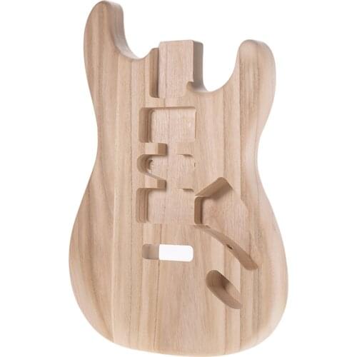 Muslady ST01-TM Unfinished Handcrafted Guitar Body Candlenut Wood Electric Guitar Body Guitar Barrel Replacement Parts
