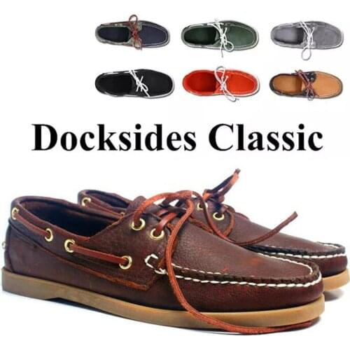 Mens Casual Genuine Leather Docksides Deck Lace Up Moccain Boat Loafers Shoes Driving Fashion Unisex Plus Size Wine Red