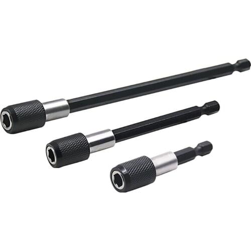 3pcs 1/4" Hex Rod Shank Connection Long Handle Screwdriver Tip Holder Extension Bit Set Quick Change Socket Hand Tool