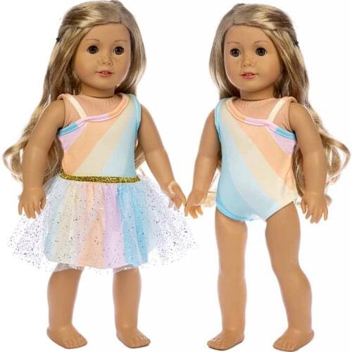 2019 New Rainbow skirt Fit for American Girl Doll Clothes 18-inch Doll , Christmas Girl Gift(only sell clothes)