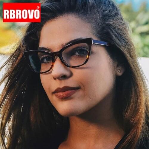 RBROVO 2021 Cat Eye Glasses Frame Women Desiger Eyeglasses Women Retro Glasses For Women/Men Luxury Lentes De Lectura Hombre