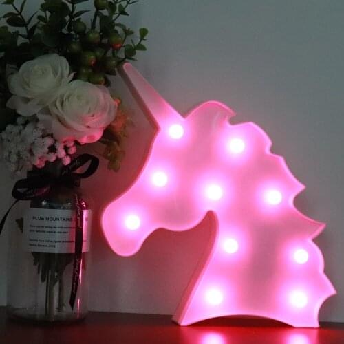 Wholesale 6PCS/LOT Cool Unicorn Elk Giraffe Butterfly Shape Marquee Light With LED Light For Kids Girls Room Decoration Gift