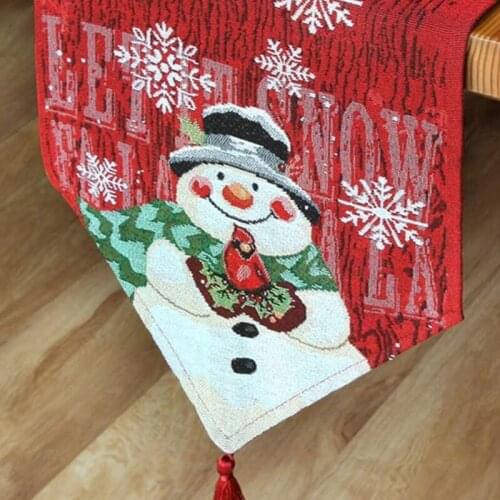 Christmas Table Runner Holiday Tablecloth Desktop Placemat for Dining Room Table Decorations Holiday Birthday Party
