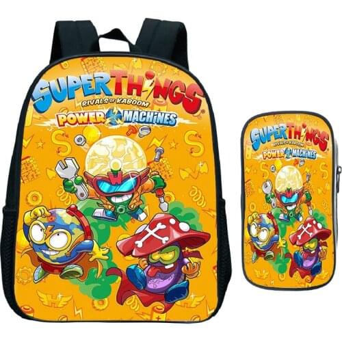 Super Zings Kindergarten Backpack SuperThings Primary boys girls Schoolbag Bookbag Gift kids mini Rucksack 2 Pcs/Set Pen Bags