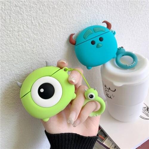 Disney Cartoon Sulley Mike Silicone Cases For Airpods 1 2 Protective Bluetooth Wireless Earphone Charging Cover For Airpods Pro