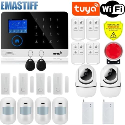 Alarm System supports WiFi and GSM for Smart home Security Burglar compatible with Tuya IP Camrea