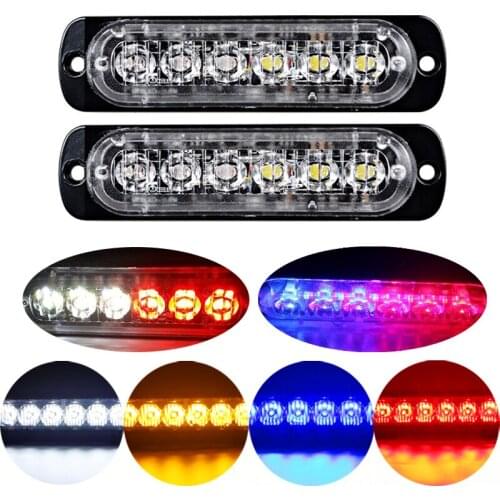 2x 12V 24V Led Warning Strobe Light Flashing Lamp Emergency Flash Side Maker Bulb White Amber Red Blue Signal Clearance Caution