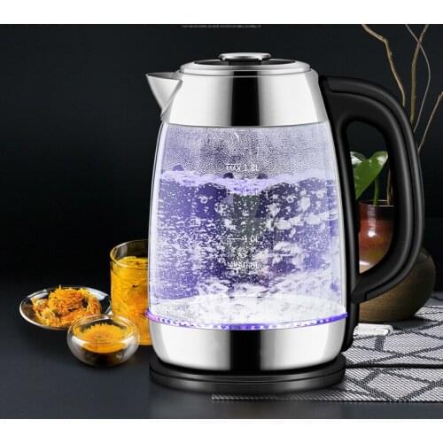 High quality electric kettle used automatic power failure 304 glass kettles Overheat Protection good