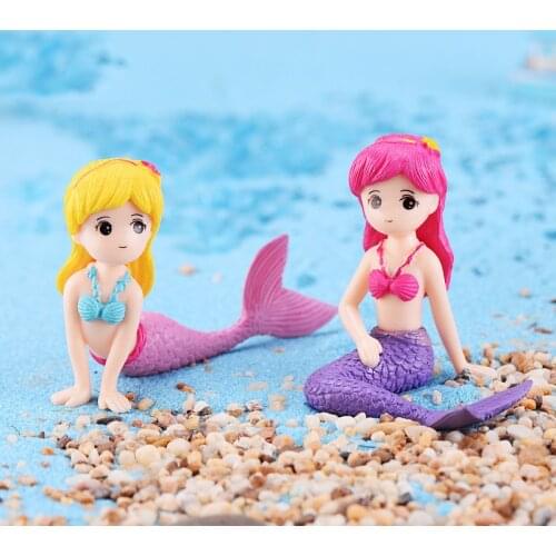 ZOCDOU 1 Piece Mermaid Sea-maid Sea Fish Beauty Fairy Small Model Statue Figurine Crafts Ornament Miniatures Car Garden Decor