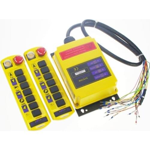 1 Speed 2 Transmitters Control Hoist Crane Radio Remote Control System Controller CE 12V 24V AC/DC 110V 220V 380V,415VAC