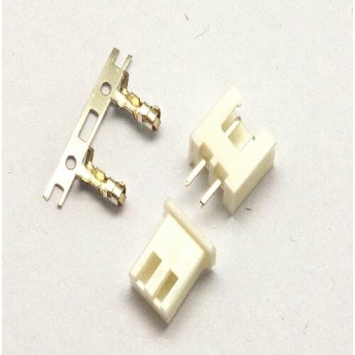 100Set/Lot XH2.54 2.54mm 2Pin 2P Straight Needle 180 degree Male Pin Header + Terminal + Female Housing Connector