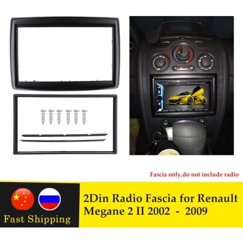 2 Din Car Radio Fascia Dash CD Trim Installation Plate Panel Frame Adapter for Renault Megane 2 II 2002 2003 2004 2005 2006-2009