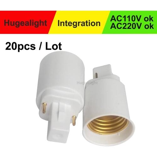 20pcs/lot Lamp Adapter G24 To E27 Socket Base Bulb Adapter lamp holder Converter for LED Halogen CFL Light Holder