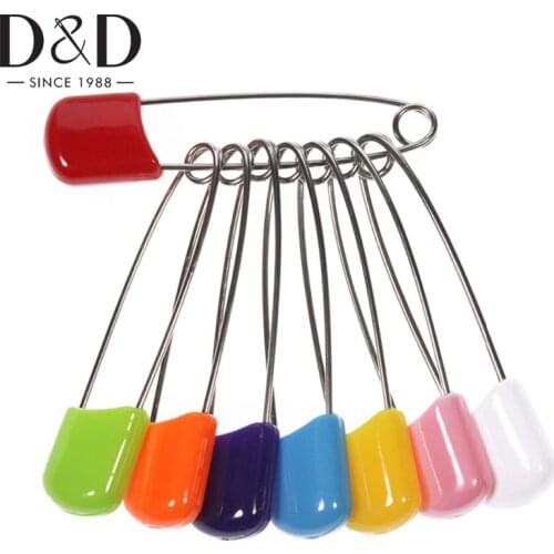 20Pcs Plastic Head Safety Pins Baby Kids Cloth Nappy Locking Brooch Buckles 2 Size Colorful Needle Pins Sewing Tools