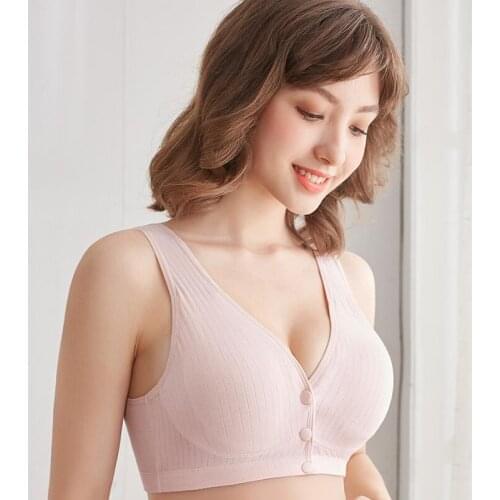 2020 Women Maternity Bra Summer Easy Feeding Bra Wire Free Plus Size Cotton Nursing Bra Soft Breathable Breastfeeding Bras