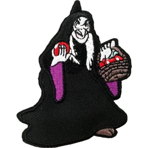 3'' Evil Queen Witch With Basket of Apples Embroidered Iron On Patch Birthday Party Favor for NC