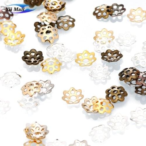 500pcs /lot 6mm Filigree Hollow Flower Beads Cap For Jewelry Findings Making Cone End Supplies