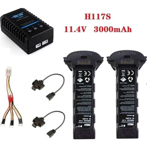 11.4v 3000mAh Battery With Charger / Propeller for Hubsan h117s Zino RC FPV Racing Camera Drones Quadcopter Parts 11.4V Battery