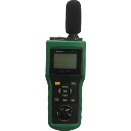 Mastech MS6300 Digital Multifunction Environment Meter Temperature Humidity Sound Air Flow Luminometer Anemometer Tester