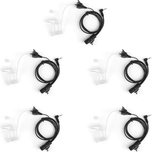 Artudatech 5Pcs 2.5mm Covert Acoustic Tube Headset Mic VOX PTT For Cobra MT SX Walkie Talkie