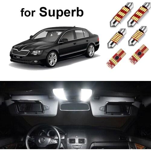Canbus Car Led Interior Light Kit For Skoda Superb 1 2 3 MK1 MK2 MK3 Sedan Estate 2001-2018 Led Bulb Dome Map Indoor